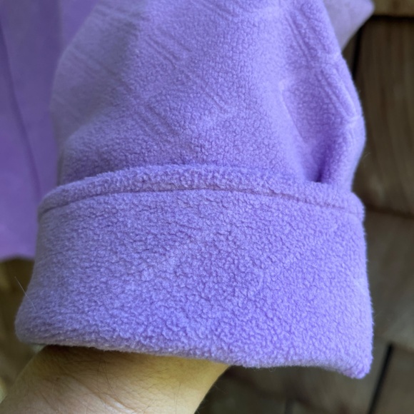 Alia Petite Structured Checkered Fleece Jacket Lilac Full Zip Long Sleeve PL/G - Picture 2 of 14